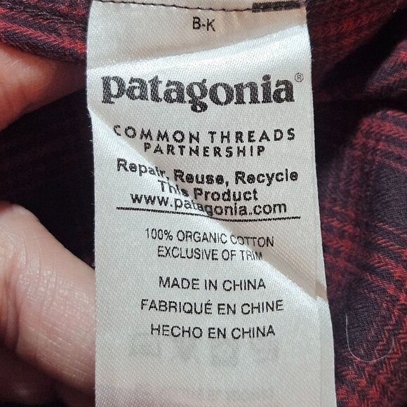 Vintage Patagonia Men's Red Plaid Organic Cotton Button-Up Long-Sleeve Shirt XL - Picture 4 of 16